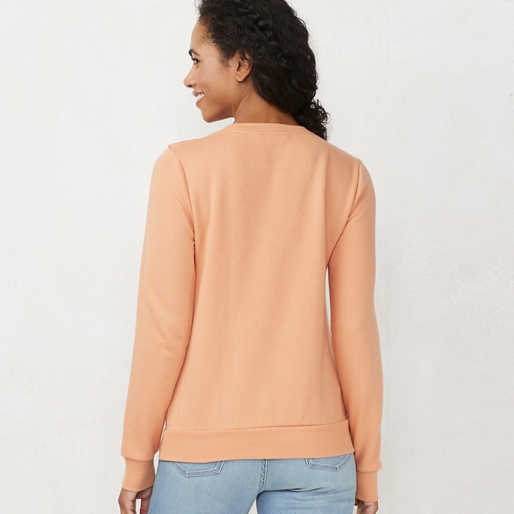 LC Lauren Conrad Front Ruffle Sweatshirt - Picture 2 of 2